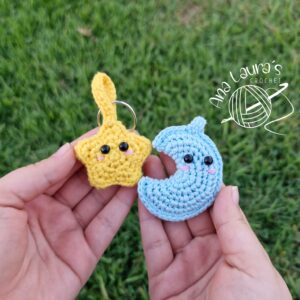 Llaveros de luna y estrella